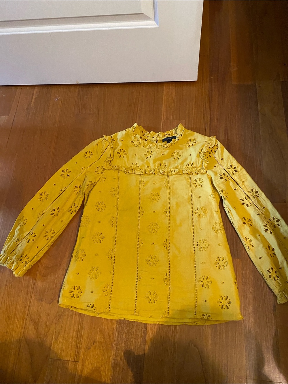 J. Crew Eyelet Long-Sleeve Blouse